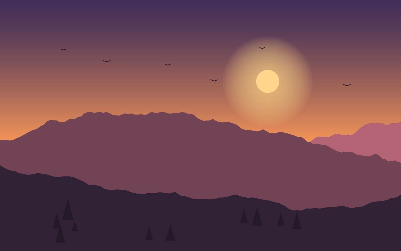 Ilustração de uma paisagem
