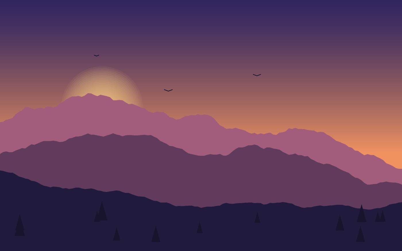 Ilustração de uma paisagem