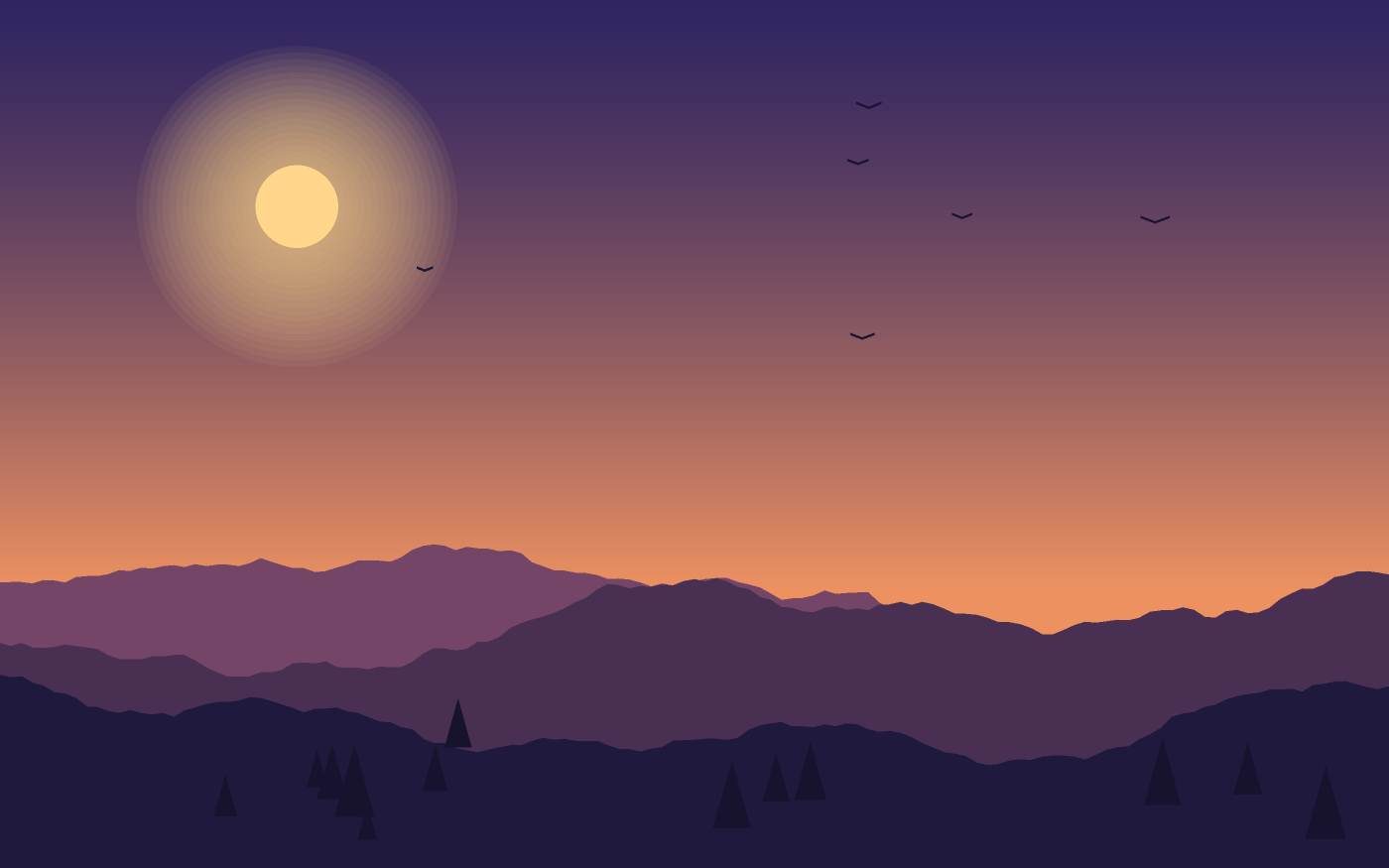 Ilustração de uma paisagem