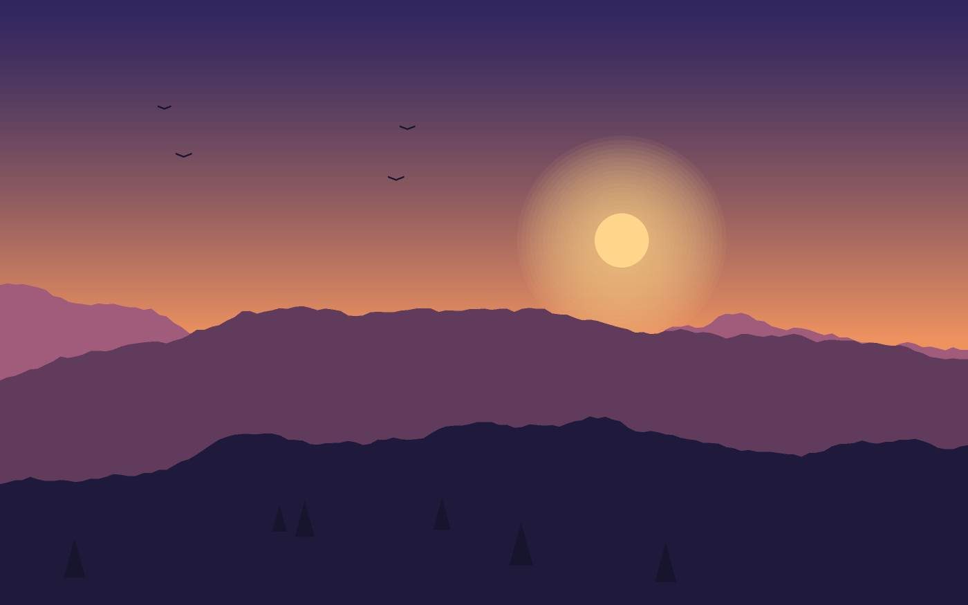 Ilustração de uma paisagem